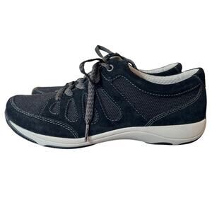 Dansko Heather Black Suede Bungee Lace Comfort Walking Shoes Sneakers Women 39
